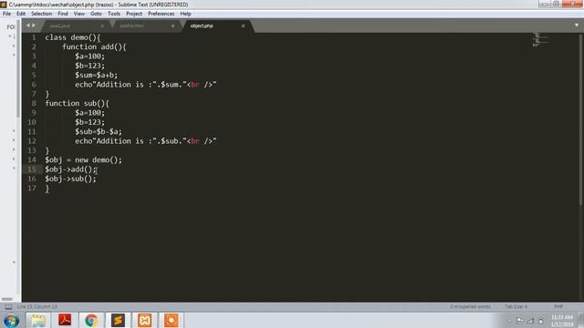 how to make an object in PHP and call to function-part-3 смотреть онлайн