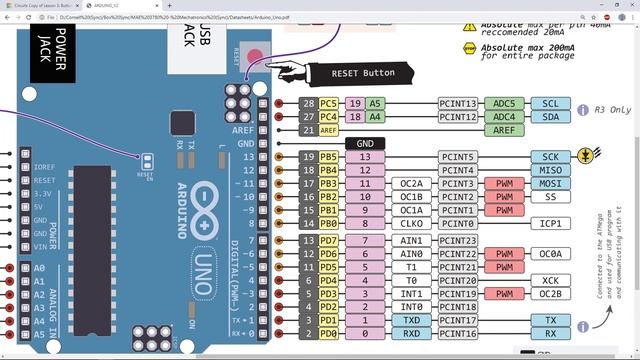 Tinkercad + Arduino Lesson 4: Blink an LED (DDR and PORT registers) смотреть онлайн