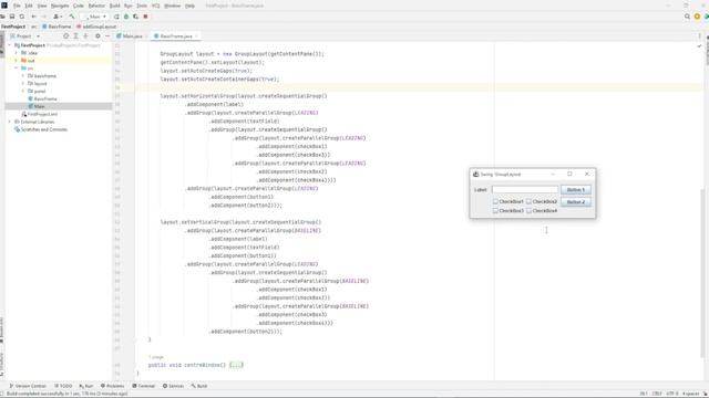 Макет групи. GroupLayout | Java | Swing смотреть онлайн