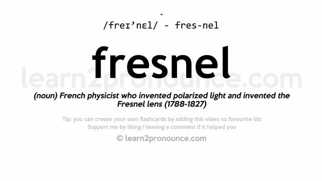 Pronunciation of Fresnel | Definition of Fresnel смотреть онлайн