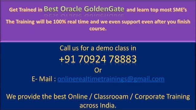 Best Oracle GoldenGate Online Training in Chennai Hyderabad Bengaluru india. смотреть онлайн