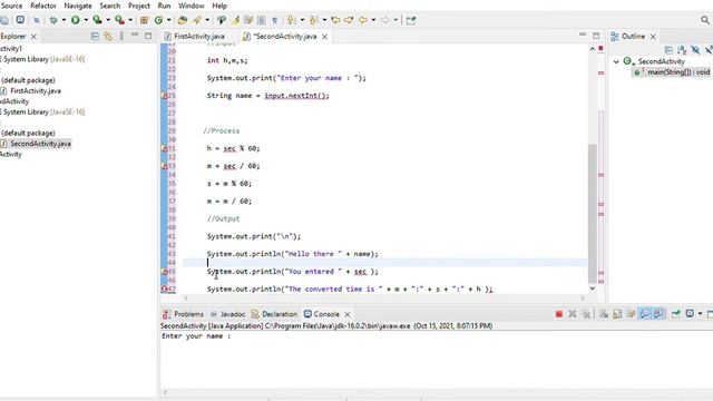 SecondActivity - Create a program that will convert seconds into HOUR:MINUTES:SECONDS. смотреть онлайн