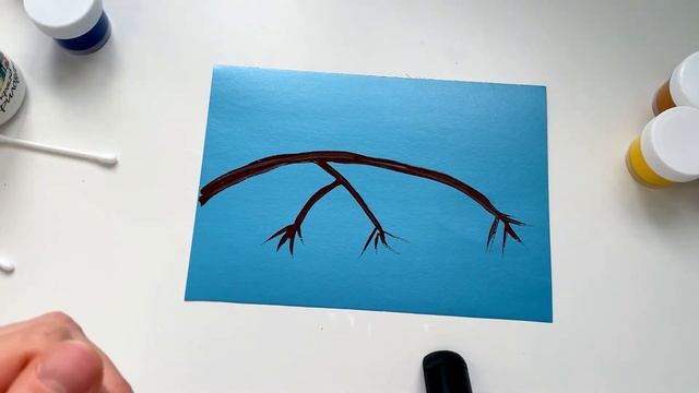 Рисование для детей. Рисуем зимнее дерево. 3 простых способа. смотреть онлайн