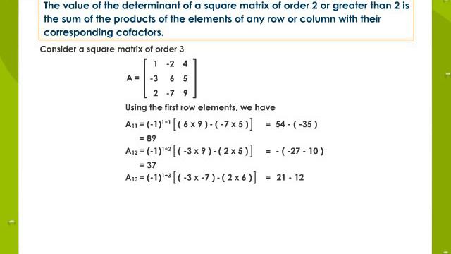Determinant Of A Square Matrix Of Order3