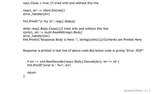 HTML : xml.NewDecoder(resp.Body).Decode Giving EOF Error _GOLang смотреть онлайн