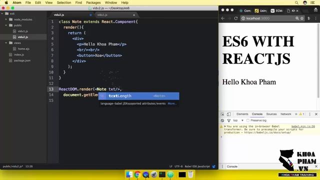 ReactJS ES6 – Bài 4: Component, props và state với ES6 смотреть онлайн
