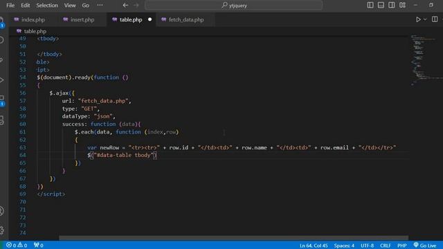 how fetch data from database using jQuery Ajax and PHP || jQuery ajax get data from database смотреть онлайн