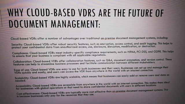 The Future of Document Management: Cloud-Based Virtual Data Rooms - VDRs смотреть онлайн
