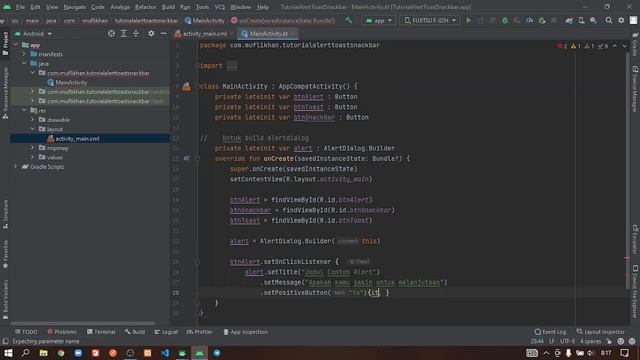 AlertDialog Toast Snackbar Kotlin Android Studio смотреть онлайн