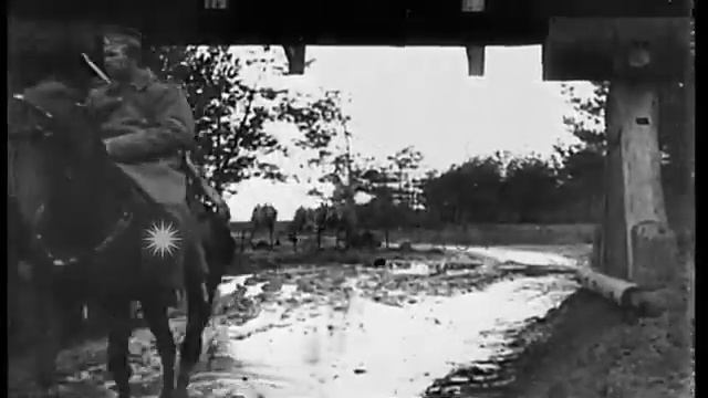 Mounted Russian Cossacks on a scouting expedition in Serbia, during World War I HD Stock Footage смотреть онлайн