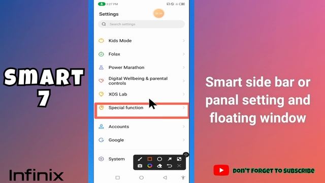 Infinix Smart 7 Smart side bar or panel setting and floating window смотреть онлайн