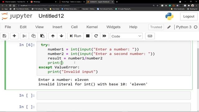 How to handle errors in python | Exception handling in python смотреть онлайн