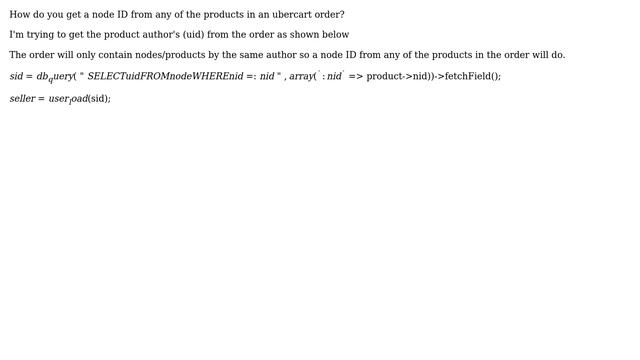 Drupal: How do you get a node ID from an order in ubercart? смотреть онлайн