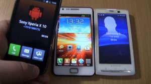 Incoming call & Outgoing call &Alarms at the Same Time Sony Xperia X10i+Samsung Galaxy S2+S1