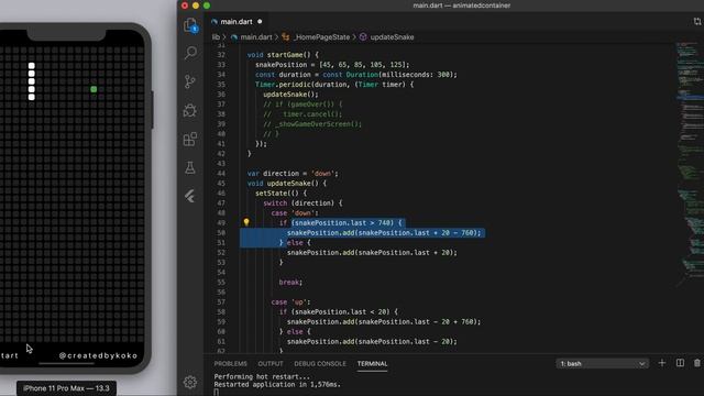 SNAKE GAME • FLUTTER TUTORIAL смотреть онлайн