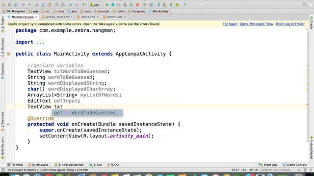 Java - Declare Variables | Hangman Android App смотреть онлайн