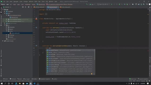 Options Menu using Kotlin - Android Studio Tutorial смотреть онлайн