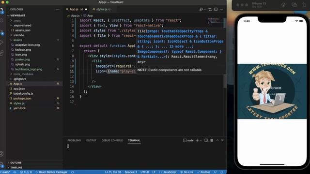 React Native Tutorial 65 - Tile | React Native Elements смотреть онлайн