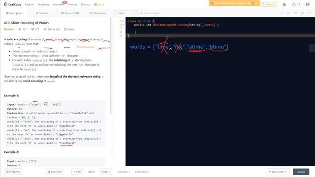 Short Encoding of Words | 820 | LeetCode 820 | Live Coding with Explanation | Learn Overflow смотреть онлайн