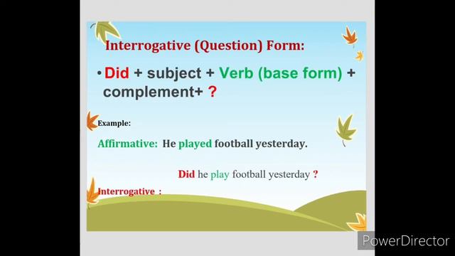 Simple Past Tense Affirmative Negative Interrogative смотреть онлайн