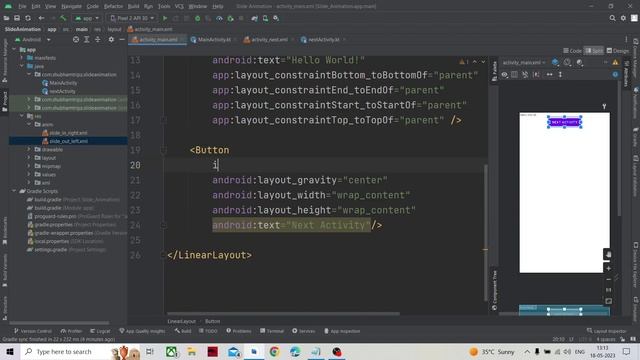 How to create Slide Animation between Activities in Android Studio in Kotlin - Hindi смотреть онлайн