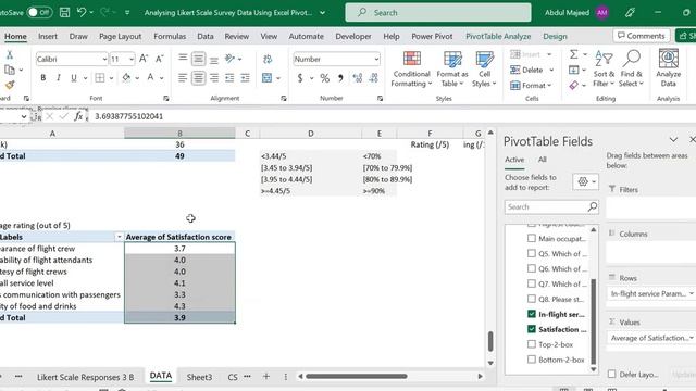 How to Analyze Customer Satisfaction survey data (CSAT Score) in Excel Pivot Table смотреть онлайн