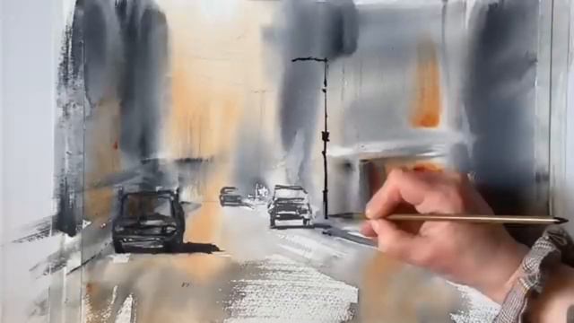 Paint A SIMPLE ATMOSPHERIC URBAN LANDSCAPE, Watercolor Landscape Tutorial DEMO Watercolour Cityscap смотреть онлайн