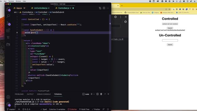 Controlled and Uncontrolled Components in ReactJS || Hindi смотреть онлайн