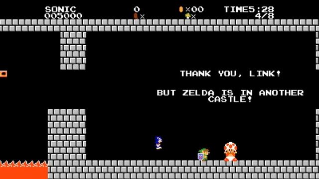 Super Mario Bros. 1 (NES) - Sonic & Link Playable (Sonic Boll 2.0). ᴴᴰ смотреть онлайн