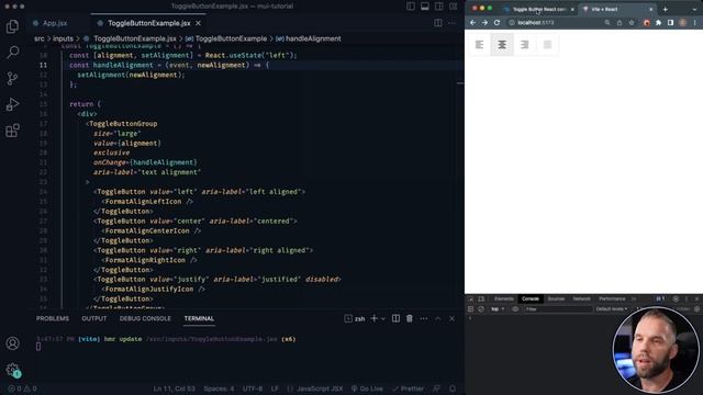 Toggle Button - Learn Material UI Components in React смотреть онлайн