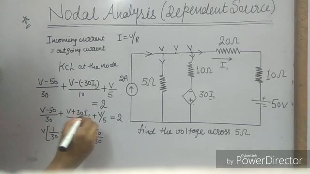 KcL(Nodal analysis) /dependent source /simply solve... смотреть онлайн
