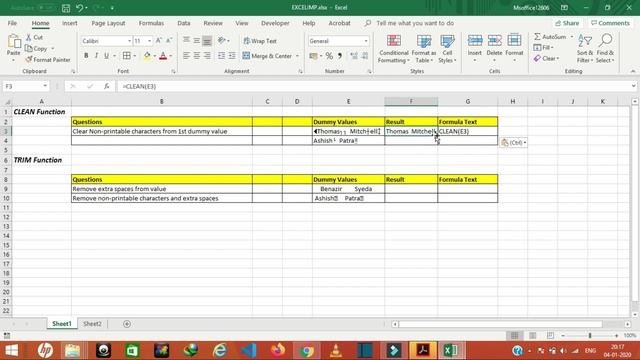 5. Advanced Excel || CLEAN() and TRIM() FUNCTION || Data Cleaning Functions смотреть онлайн
