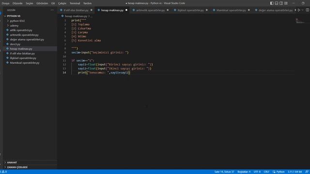 Python proje örnekleri | python basit kodlar | Hesap makinesi yapımı(orta seviye) смотреть онлайн