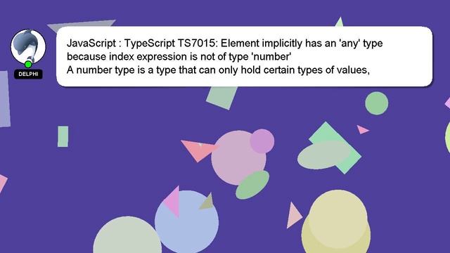 JavaScript : TypeScript TS7015: Element implicitly has an 'any' type because index expression is no смотреть онлайн