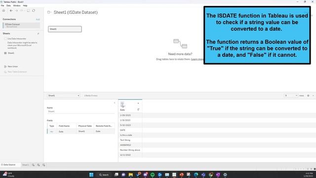Tableau Date Function Tutorial - ISDATE смотреть онлайн