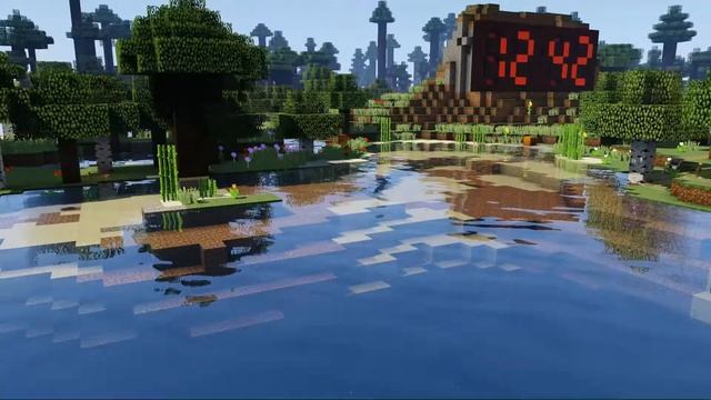 Живые обои с часами в стиле Minecraft смотреть онлайн