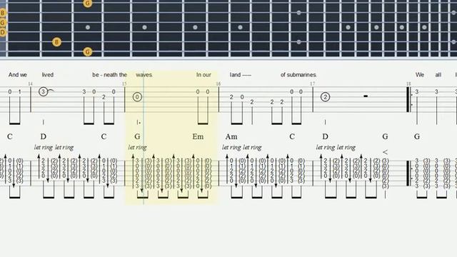 Yellow Submarine - Guitar Tab (The Beatles) - How to play on Guitar (Tabulature) смотреть онлайн
