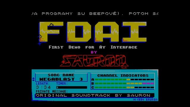 FDAI - First Demo for AY Interface - Sauron [#zx spectrum AY Music Demo] смотреть онлайн