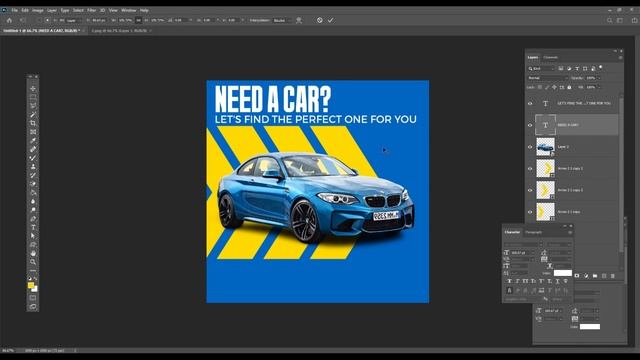 Car Poster Design for Instagram post & stories | Photoshop; Tutorials смотреть онлайн