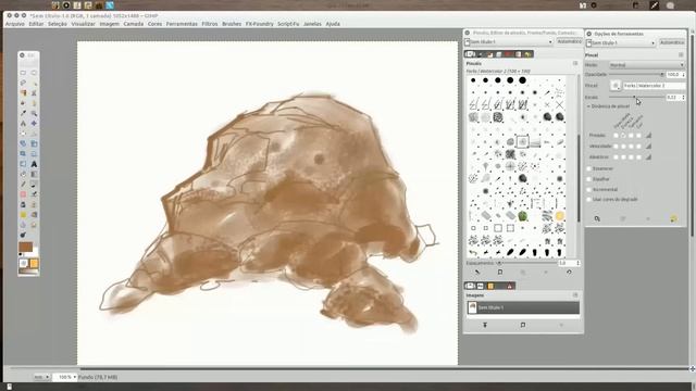 Forks Brush Series 1 for Gimp | Watercolor Example 2 - Part Four [Gimp Brushes] смотреть онлайн
