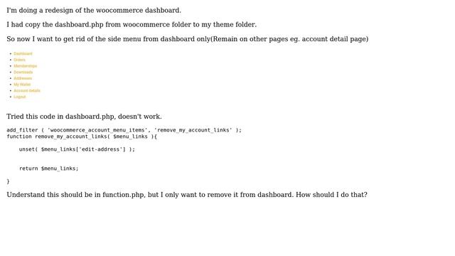 Wordpress: Woocommerce remove menu item on myaccount dashboard (2 Solutions!!) смотреть онлайн