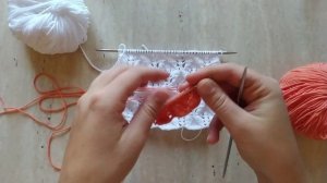 Узор Листья. Очень красивый и простой узор спицами. Узор спицами.