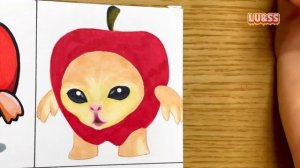 Drawing Happy Cat Meme - Banana Cat lore : Cartoon VS Realistic / Apple cat, Maxwell cat