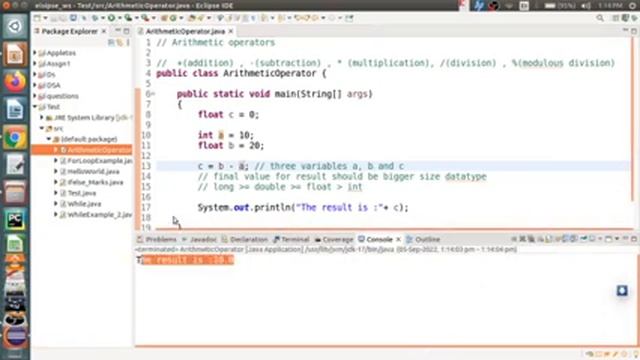 Programming in Java(Operators- Arithmetic Operator) смотреть онлайн
