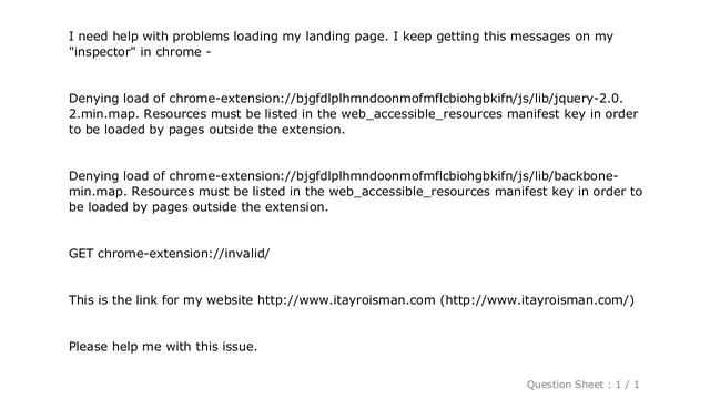 HTML : must be listed in the web_accessible_resources manifest key in order to be loaded by pages o смотреть онлайн