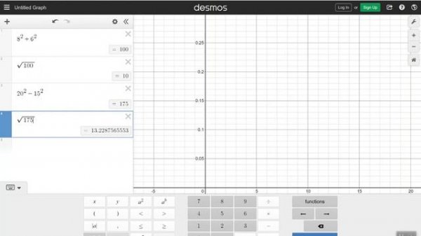Pythagorean Theorem with Desmos