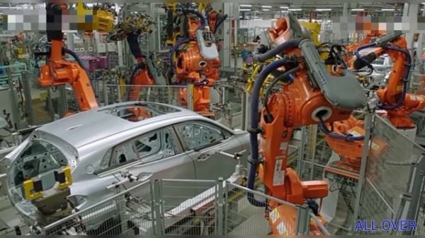 Car Maker Factory.BMW Car Factory Robots- Fast Extreme Automatic Manufacturing
