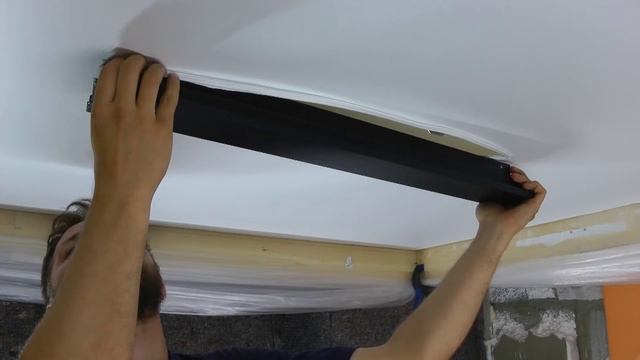Замена люстры на современное светодиодное освещение в натяжном потолке своими руками /Ровный профил смотреть онлайн