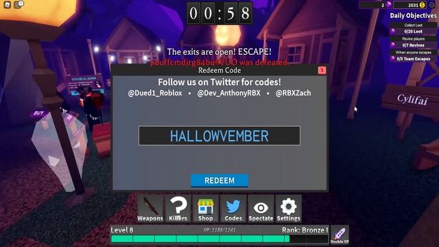 ALL *NEW* SURVIVE THE KILLER CODES! - ?HALLOWEEN UPDATE?Roblox Survive The Killer смотреть онлайн