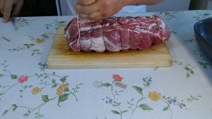 Свиная шея на вертеле в духовке.